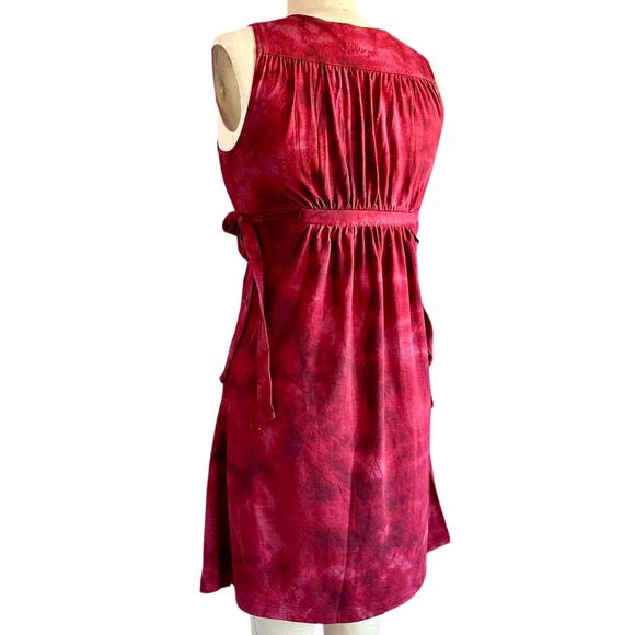 Womens Dress Size Small Burgundy Tie Dye Reworked Y2K Summery Resort Ready Fun - Picture 5 of 8